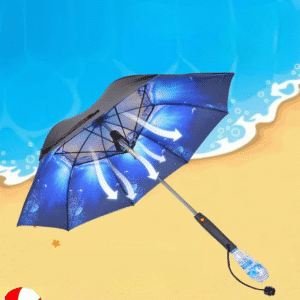 مظلة مروحة مع رذاذ الماء